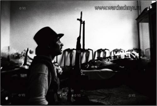 A Chechen fighter during shelling in Grozny, August, 1996.